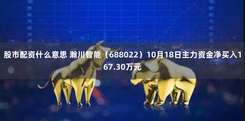 股市配资什么意思 瀚川智能（688022）10月18日主力资金净买入167.30万元